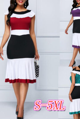 Lovely Patchwork Summer  Casual Plus Size Dress