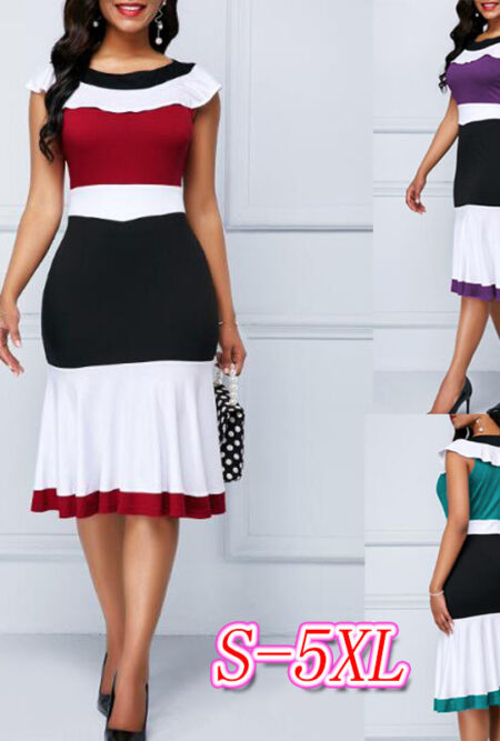 Lovely Patchwork Summer  Casual Plus Size Dress