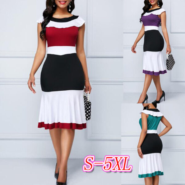Lovely Patchwork Summer  Casual Plus Size Dress