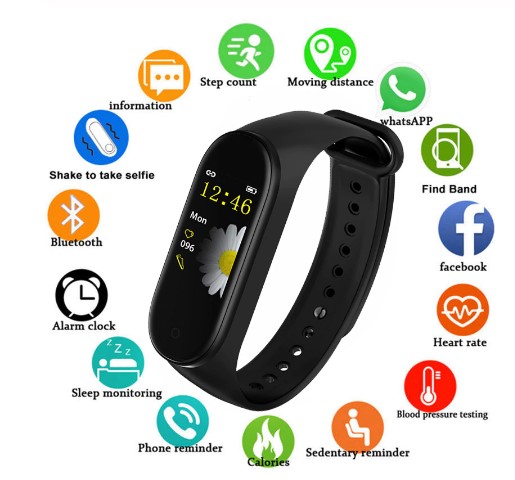 Smart Fitness Tracker Heart Rate Blood Pressure Pedometer