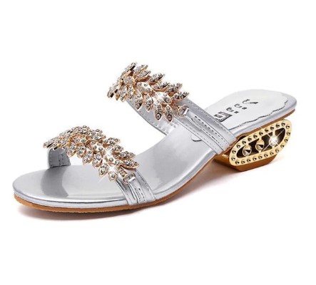 Fashionable Rhinestone Outdoor Slippers Flip Flops - Fashion Design Store