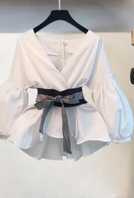 Gorgeous Lantern Sleeve Blouse Top