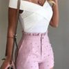 Gorgeous  High Waist  Beading Frill Shorts - Image 2
