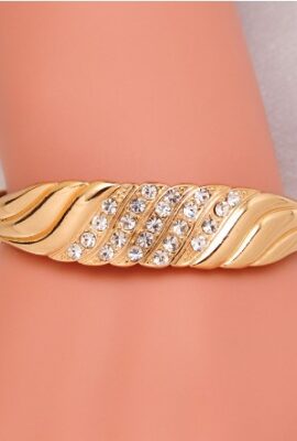 Stunning Austrian Crystal Gold Color  Bracelet/Bangle