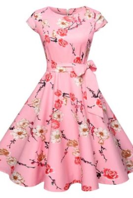Stunning Summer Floral   Elegant Print O Neck Party Dress