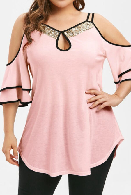 Beautiful Cold Shoulder Feminine Blouse