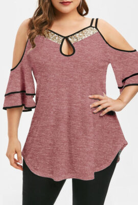 Beautiful Cold Shoulder Feminine Blouse