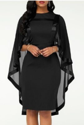 Glamorous  Plus Size Slim Patchwork Mesh Dress