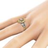 Gorgeous Two Tones Gold Sunflower 925 Sterling Silver Ring - Image 2