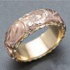 Gorgeous  New Carved Design Two Tone Cubic Zircon Ring
