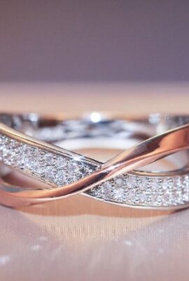 Dazzling  Two Tone X Shape Cross Ring