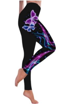 Glamorous  High Waist  Push Up Butterfly Print Leggings